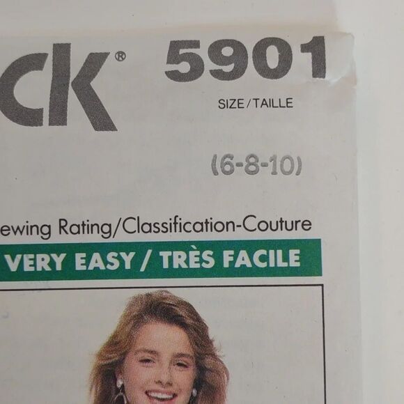 Vintage 80s Butterick Pattern 5901 Uncut Sweatshirt Skirt Pants 6 8 10 - Picture 2 of 9